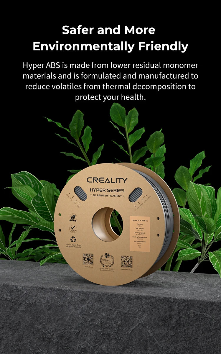 Creality Hyper ABS Filament 1.75mm for High-Speed Printing Convenient Open Printing, 1kg(2.2lbs) Spool Fit Most 3Dz Printer