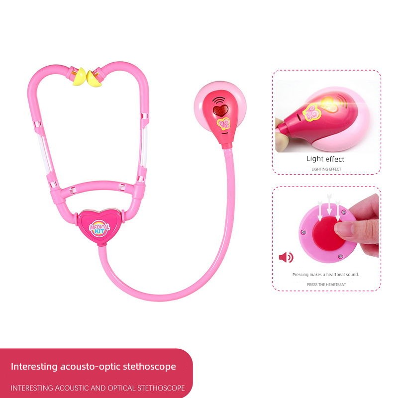 Artificial Stethoscope Kids Doctor Nurse Teaching Aids Suit Boys and Girls Play House Injection Medical and Dental Clinic