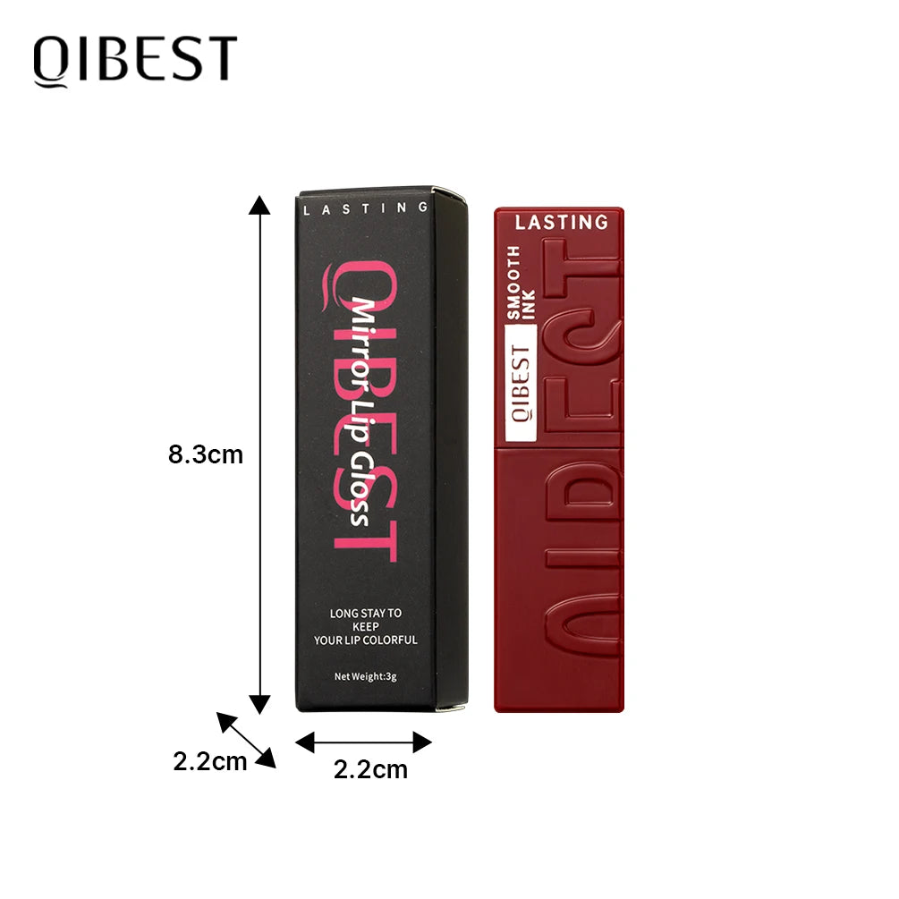 QIBEST Watery Gloss Lip Glaze Moisturizing Long Lasting Sexy Red Liquid Lipstick Mirror Glossy Lip Gloss Tint Cosmetic For Women
