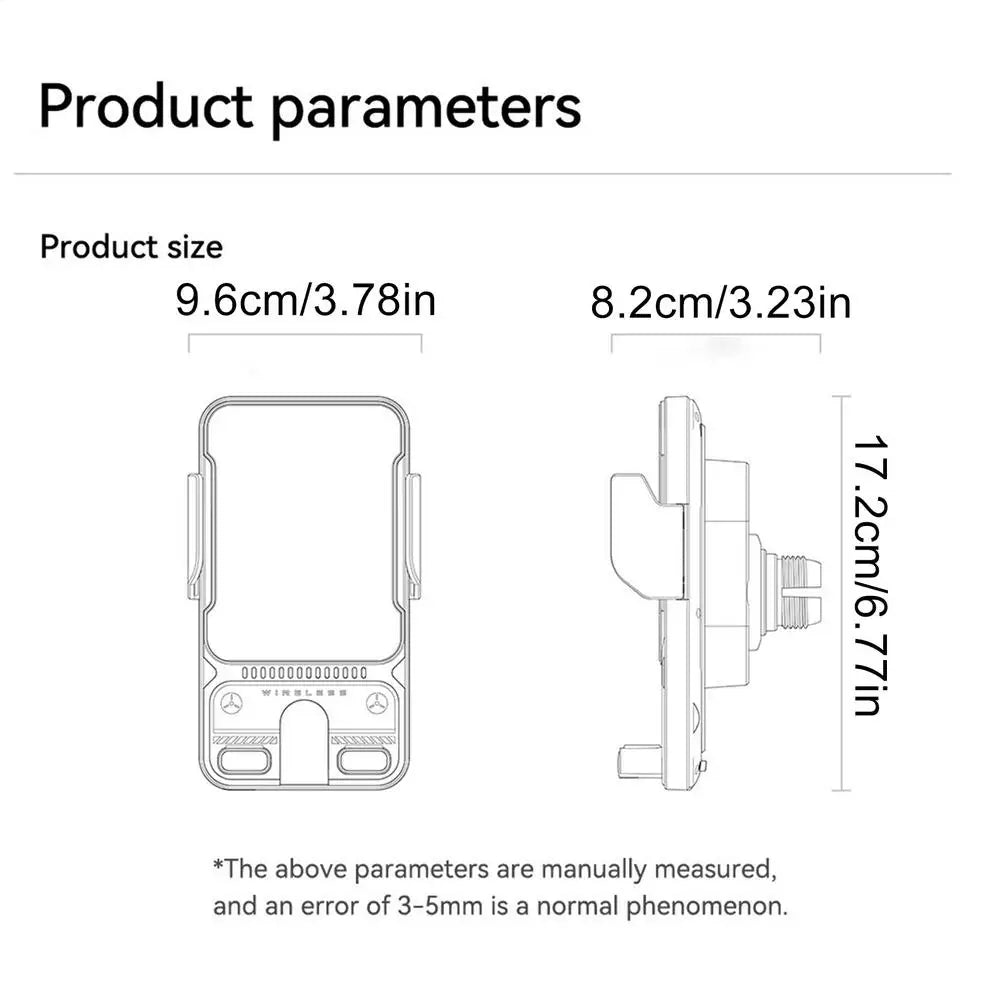 Car Holder With Dualed Motor Electric Rotating Opening Closing Mobile Phone Holder Wireless Fast Charging Phone Bracket