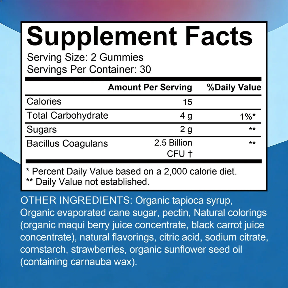 Probiotic Gummies for Adults & Children 2.5 Billion CFU, Berry Antioxidants & Vitamins, Digestive Balance Gut & Immune Support