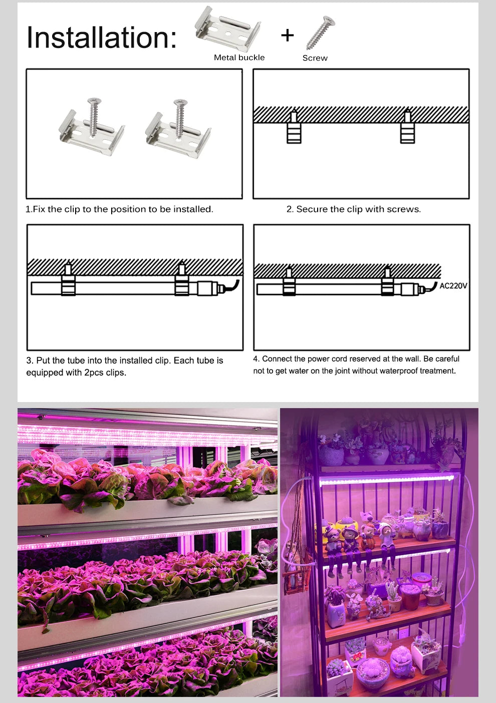 LED Grow Light Bar SMD2835 AC100-265V For Plants Fruit Trees Full Spectrum LED Grow Light For Veg Flowers