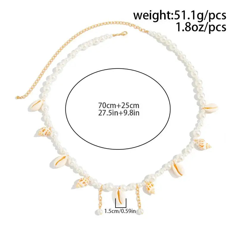Pearl Belly Chain for Women Boho Waist Chains Sexy Summer Beach Jewelry for Swimsuit Body Accessory