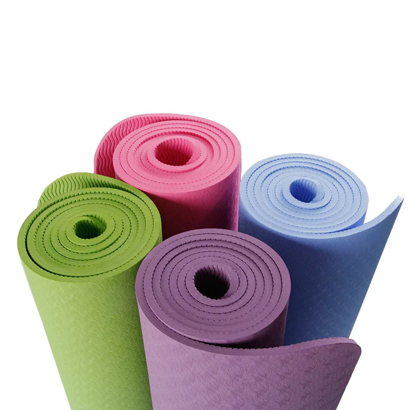 TPE Yoga Mat 173*57cm Eco-friendly Non-Slip Exercise & Fitness Mat for Men&Women with Carrying Strap, Home Workout Mat for Yoga