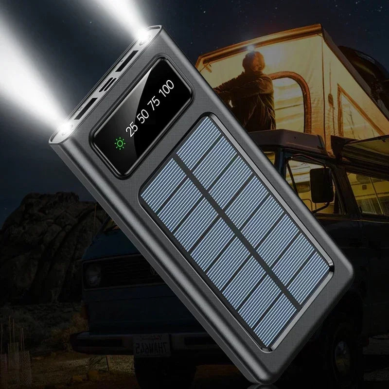 VIVO 5000000mAh Solar Power Bank Portable High Capacity Fast Charge External Battery with Flashlight Powerbank for All Phones