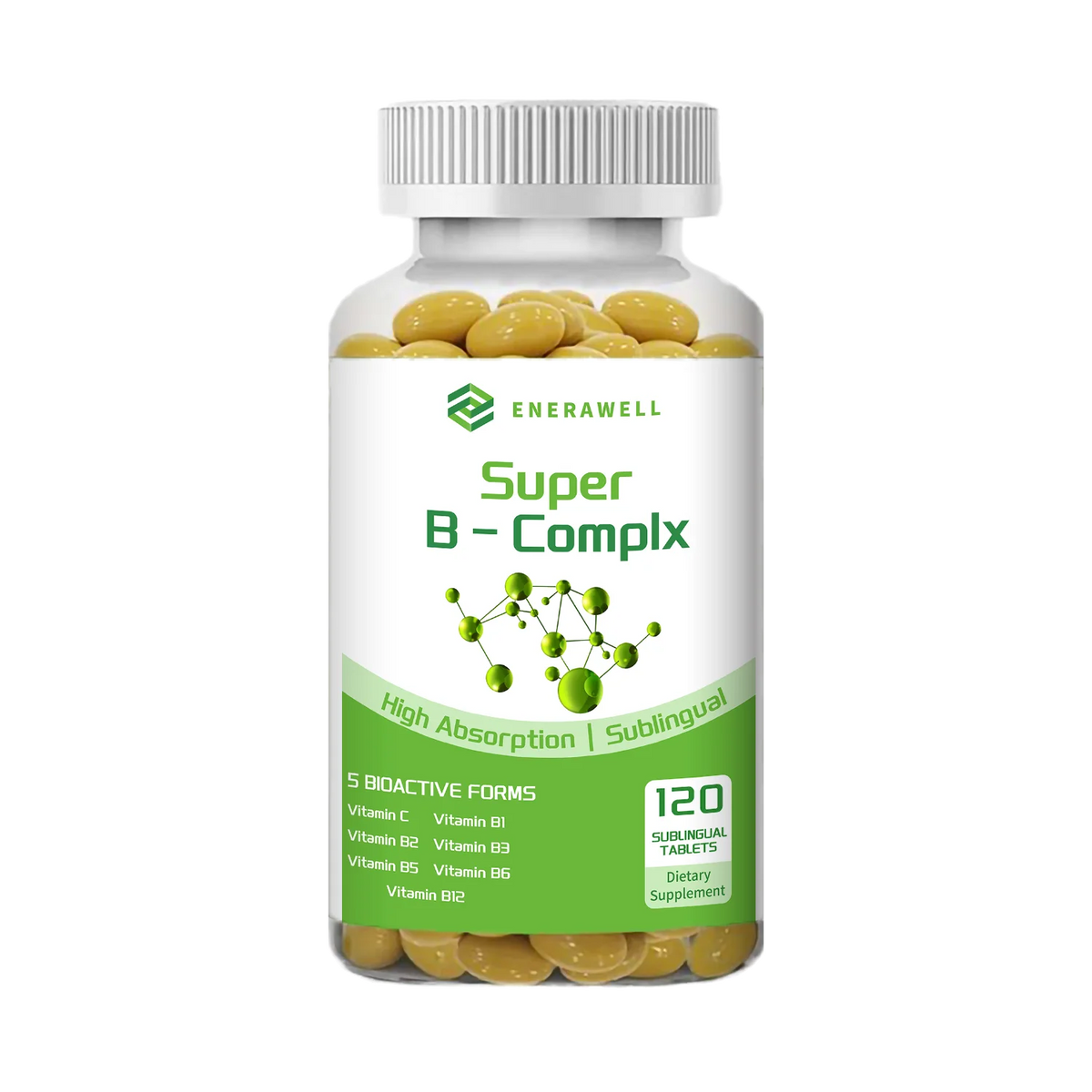 Vitamin B Complex for Energy, Brain & Heart Support - with B1, B2, B3, B5, B6, B12 with Vitamin C, Choline, Inositol