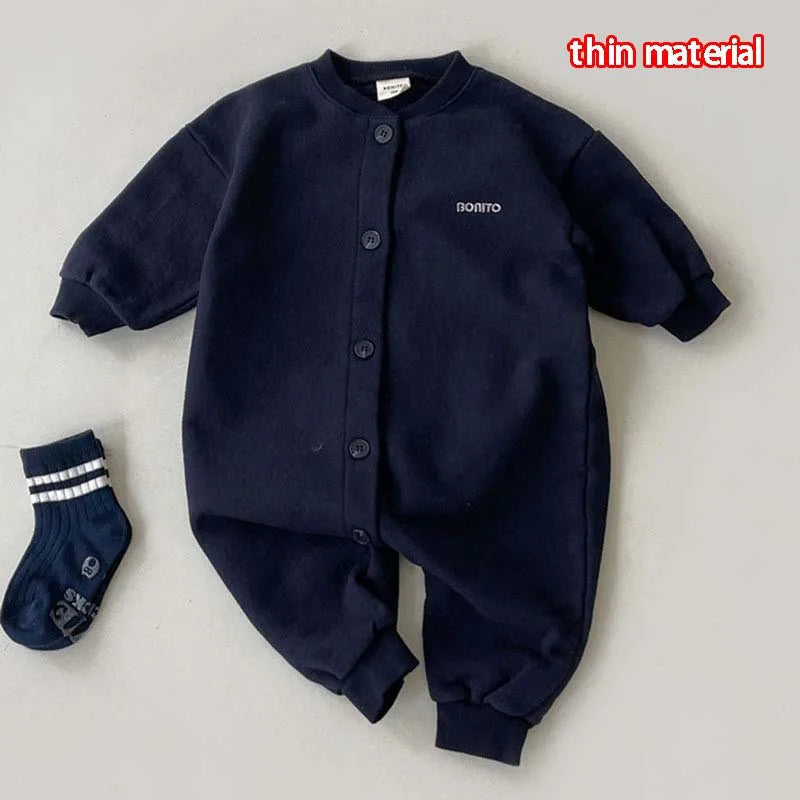 Autumn Winter Newborn Baby Clothes Letter Print Boy Romper Warm Infant Girl Soft Fleece Jumpsuit Pajamas 2023 Bodysuit for 0-24M
