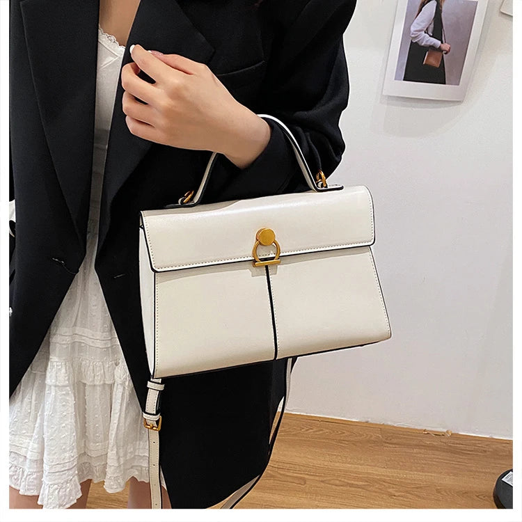 2025 New Classic Style Solid PU Square Shoulder & Crossbody Bags High Quality Sense of Luxury Simple Commute Handbags for Women