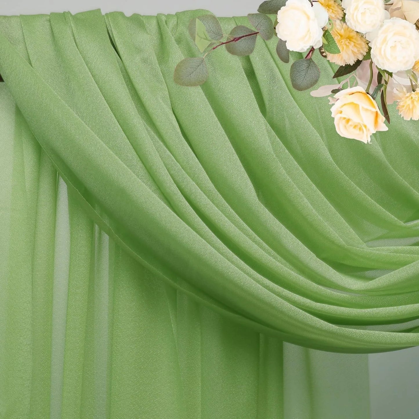 Beautiful Chiffon Drapes Arched Door Chiffon Curtains Wedding Decor Fabric Outdoor Decoration Hanging Curtains Wedding Lawn