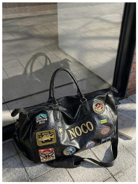 Fitness Travel Bag Suitable for Both Men and Women, Can Be Carried by Hand, Worn over the Shoulder or Cross-Body， Pu Leather Bag