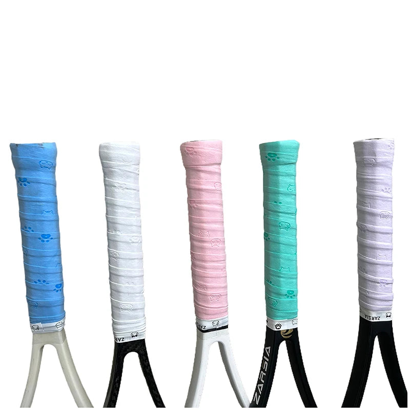 3/15/50Pcs ZARSIA NEW 2024 Embossed Sticky Tennis Overgrips,Badminton Racket Over Grip Anti-slip Cat Cartoon Sweatbands