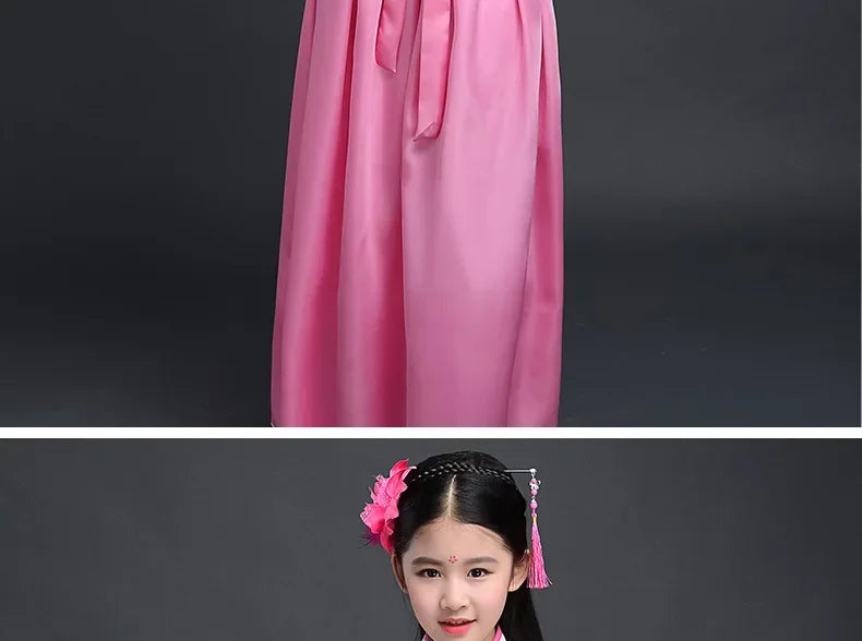 Halloween Cosplay Kids Set Dance Performance Dress for Girls Show Disfraz Child Hanfu Dress Costume Chinese Traditional Clothes