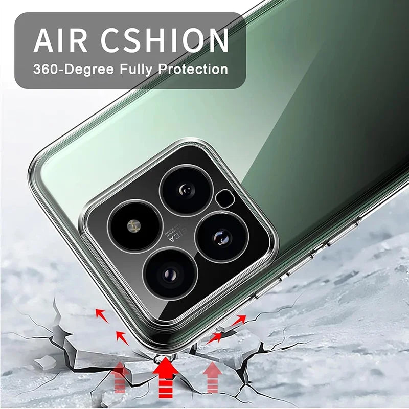 Transparent Silicone Soft TPU Case For Xiaomi 14 14T Pro Ultra Shockproof Full Lens Protection Ultra Thin Back Cover Xiaomi 14T