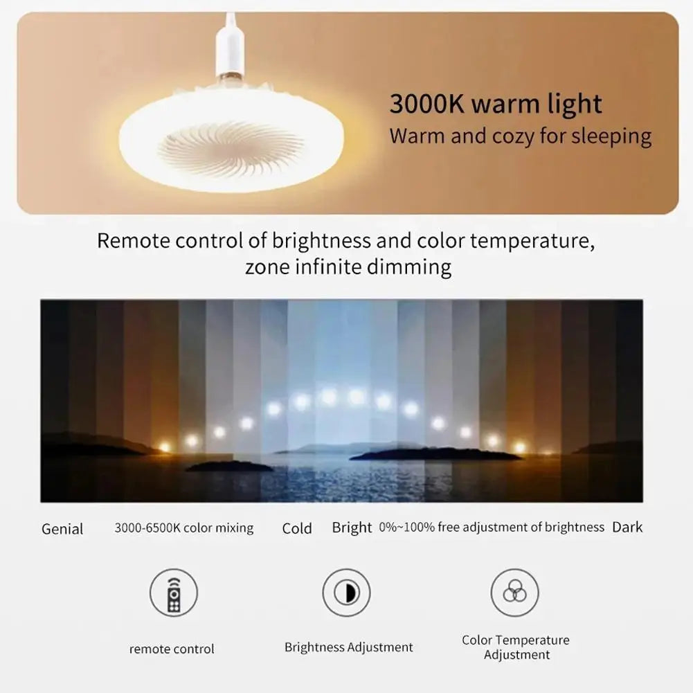 Aromatherapy Fan Lamp Bedroom Light Ceiling Light Silent Electric Fan Pendant Light LED Study And Dining Room Lighting