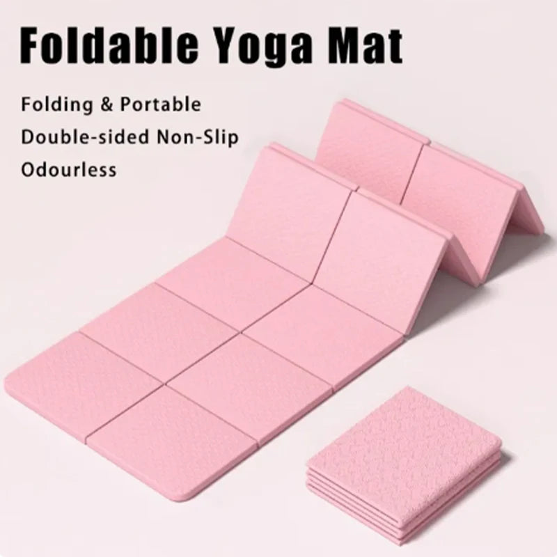 4MM Thick Convenient Yoga Mats Soft Anti Slip EVA Ultralight Indoor Fitness Exercise Foldable Gym Pilates Mat Fitness Equipment