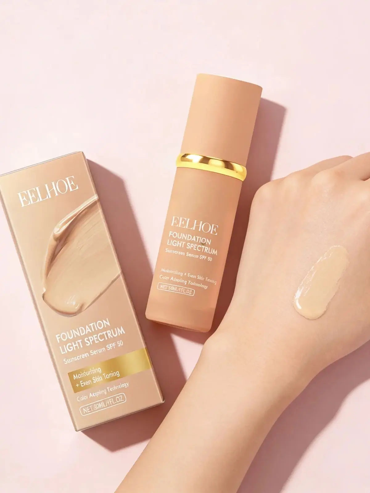 4 in 1 Color Changing foundation Liquid with SPF 50 - Moisturizing Medium Full Coverage Concealer Daily Waterproof & Sweatproof