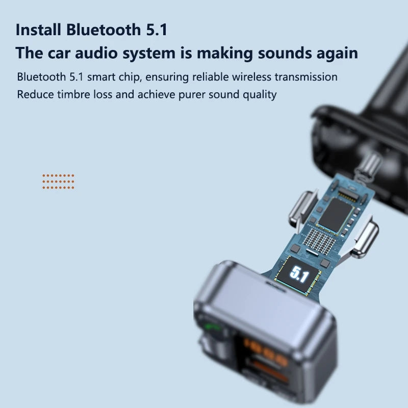 Xiaomi Bluetooth FM Transmitter Car Charger 20W PD USB-C Fast Charger Car Radio with Mic For Wireless Hands Free Call MP3 Player