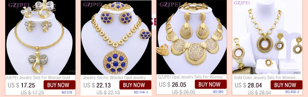 New Necklace And Earrings Set Unique Dubai Fashion Jewelry Nigeria Bride Wedding Party Gift