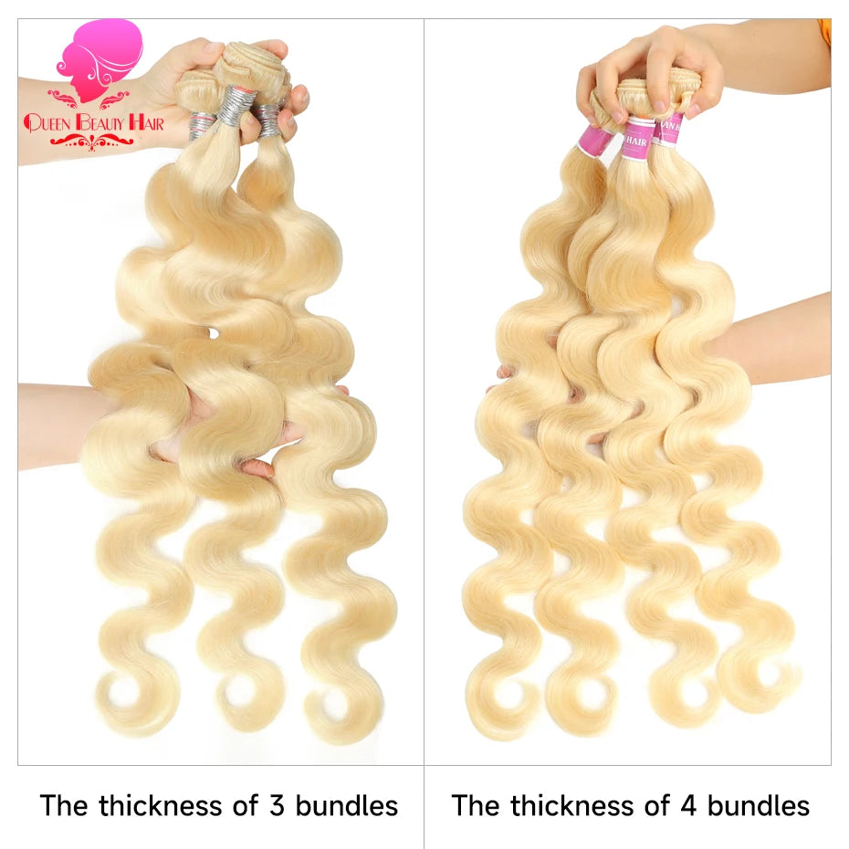 30 40 Inches 613 Honey Blonde Bundles 100% Human Hair Weave Bundles Double Track Peruvian Body Wave Bundles Human Hair Extension