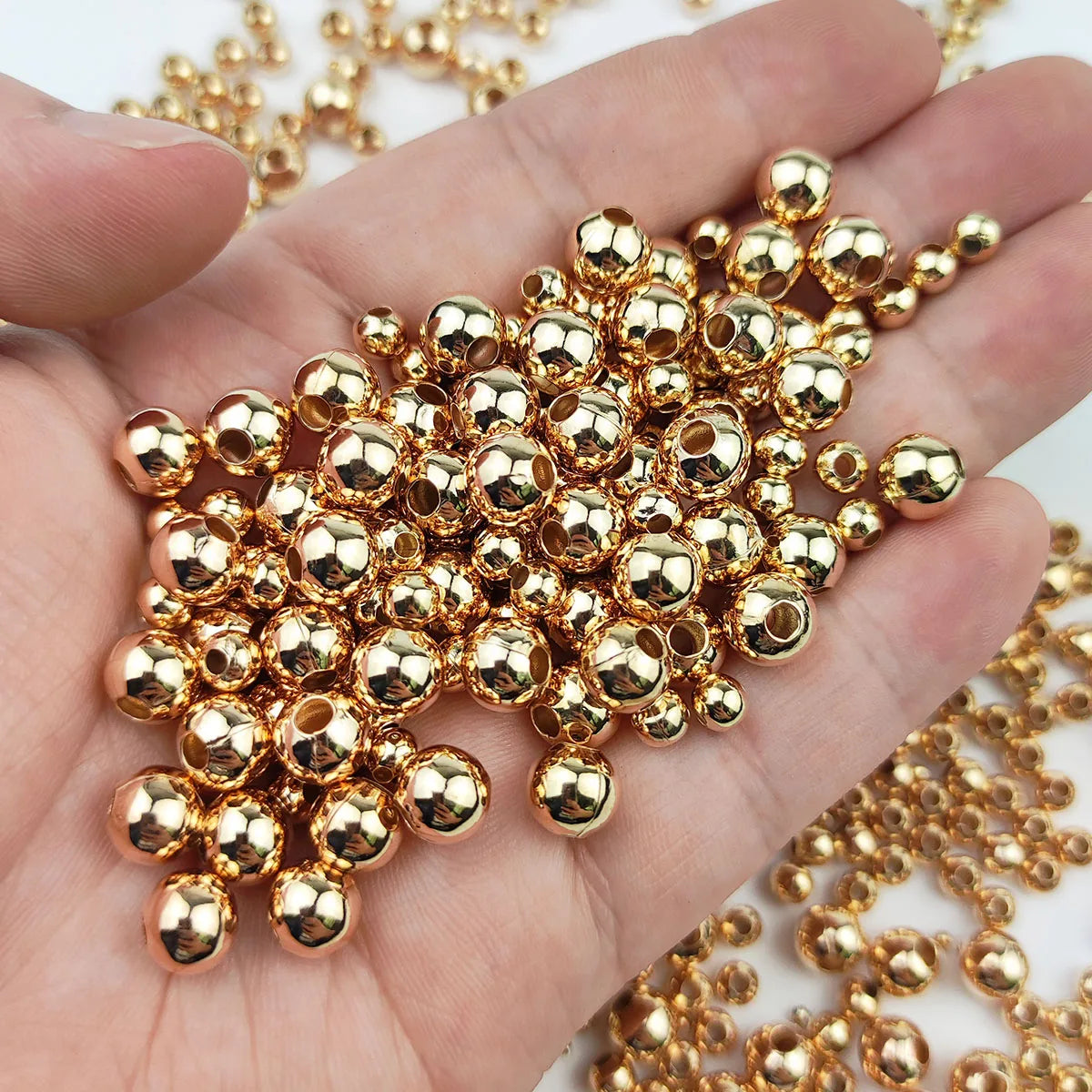 30~1000Pcs 2/3/4/5/6/8MM Gold-plated Metal Round Iron Washer Loose Beads For Jewelry Making Bracelet Necklace Accessories DIY