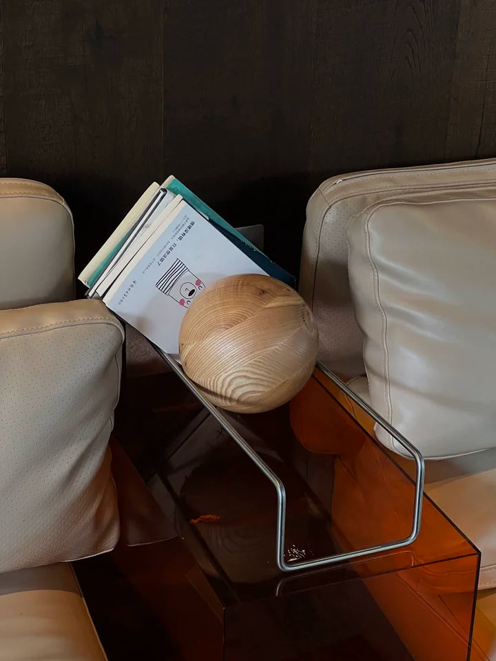 Bauhaus Creative Bookshelf Solid Wood Ball-Bearing Magazine Holder Mid-Century Modern Desk Organizer Artistic Home Display shelf