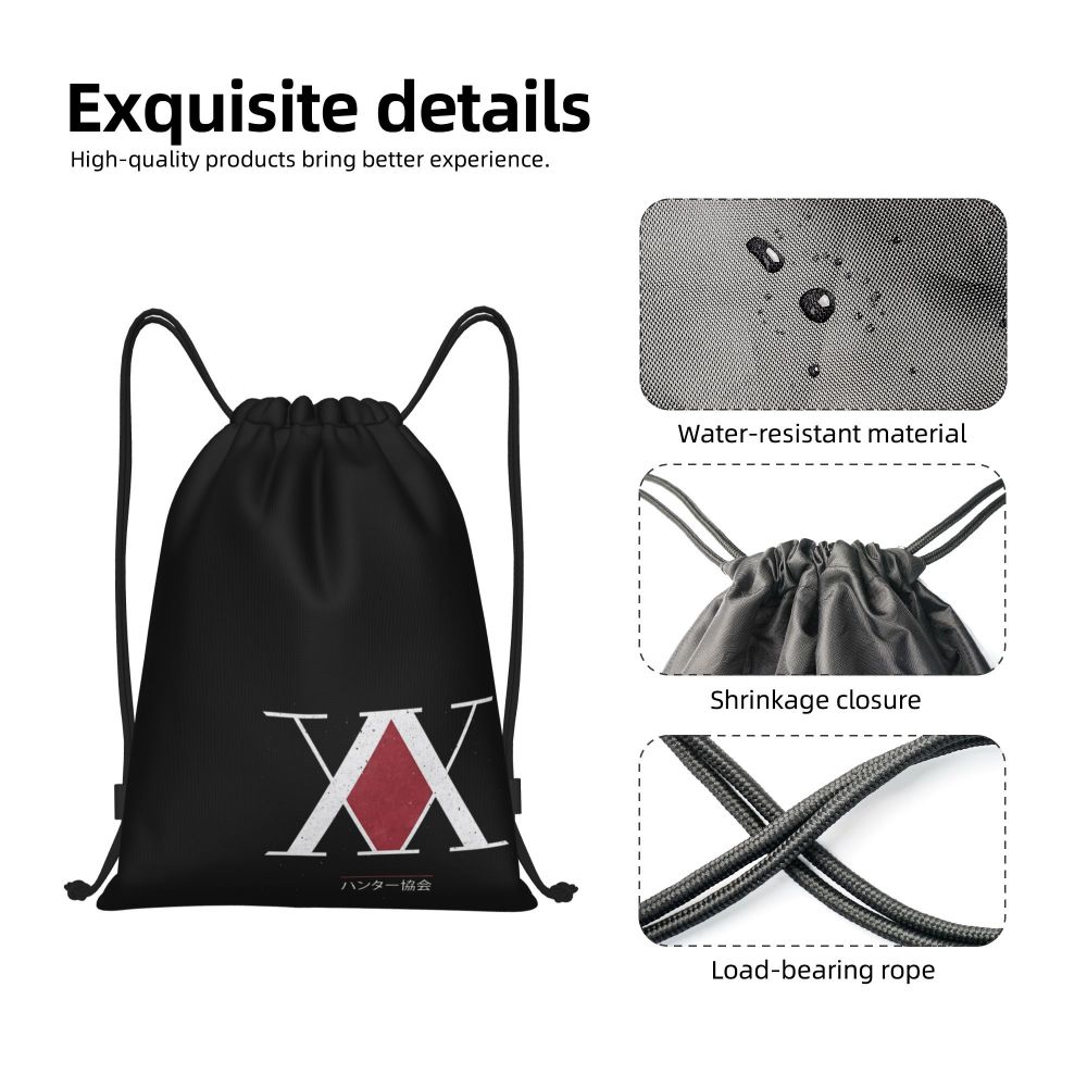 Hunter X Hunter Hisoka ALphabet 2 Drawstring Bags Gym Bag Vintage Backpack Funny Novelty Rucksack Lasting Summer camps