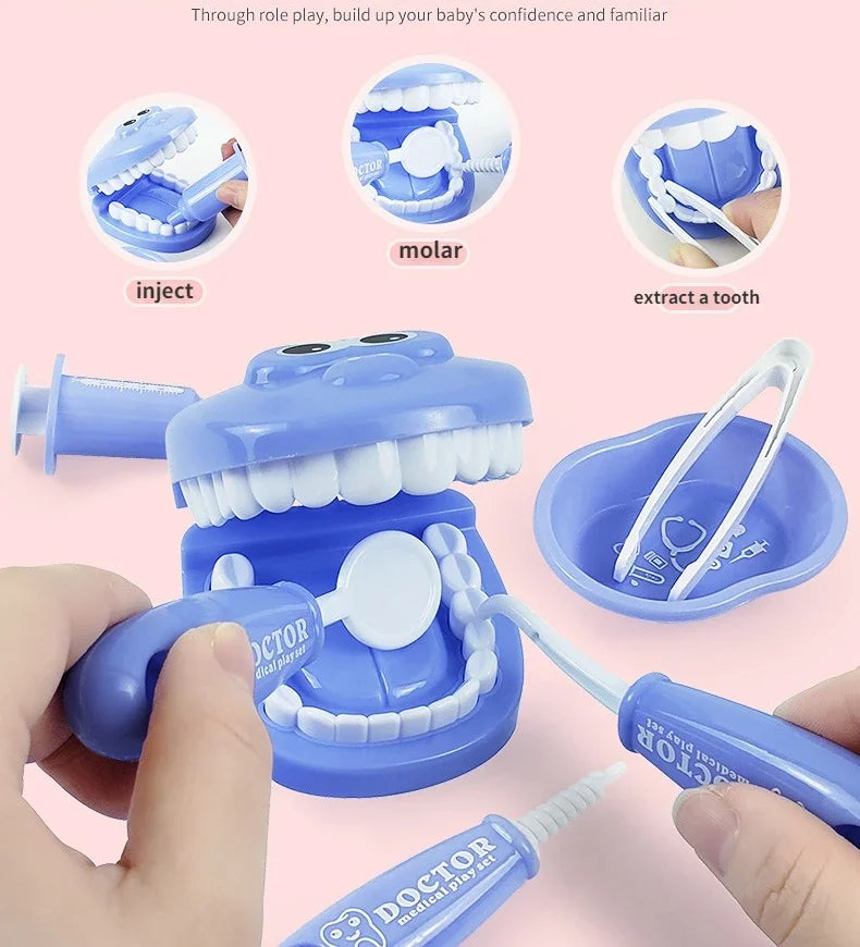 Children Montessori Toys Parent-child Interaction for Girl Boy Dentist Check Teeth Model Doctors Role Play Baby Montessori Toys