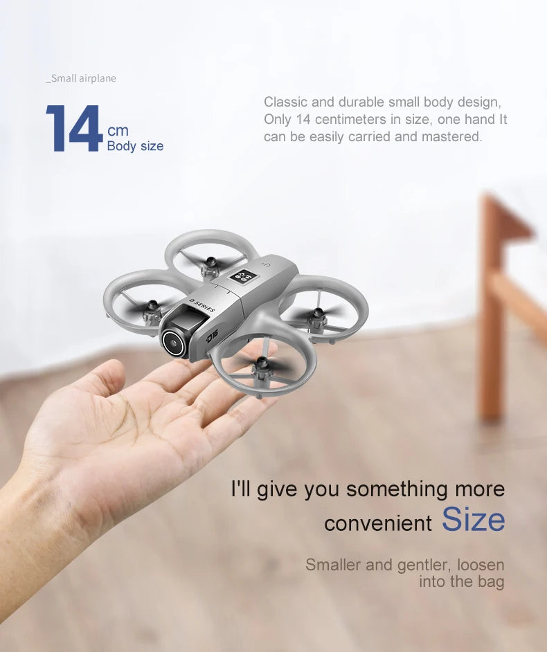D16 Mini RC Quadcopter Drone Wide Angl 1080P HD Dual Camera 5G WIFI FPV UAV Obstacle Avoidance Optical Flow Perfect  Outdoor Toy