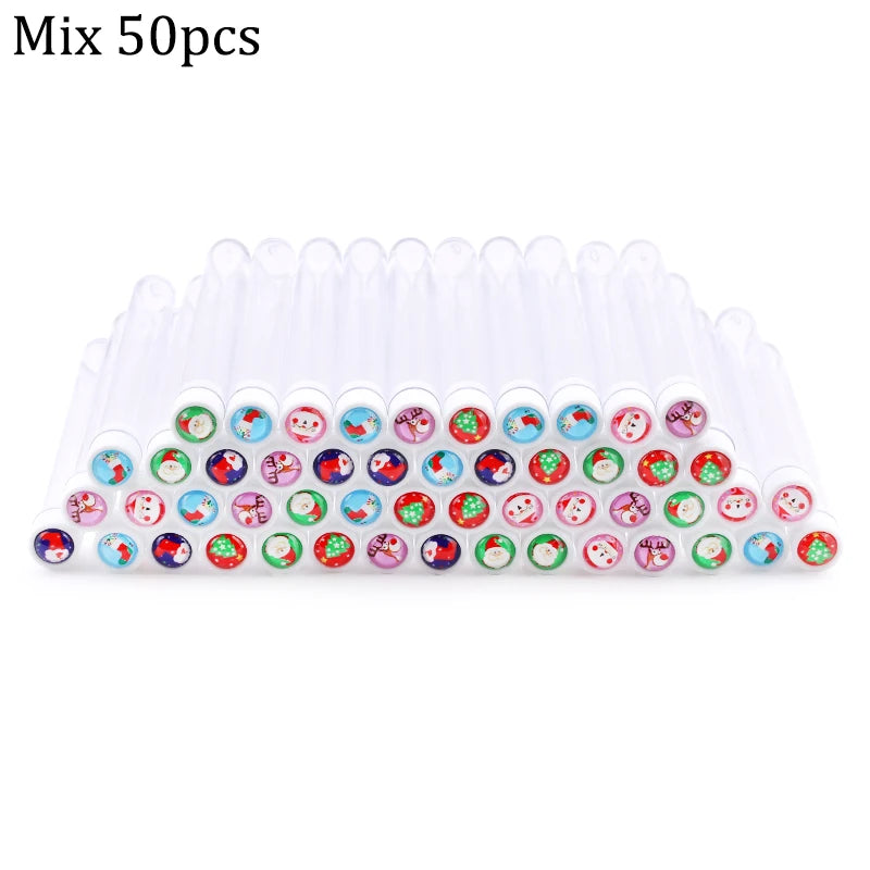 20/50pcs Reusable Christmas Eyelash Brush Tube False Mascara Wands Dust-proof Eyebrow Brush Container Lash Extension Makeup Tool