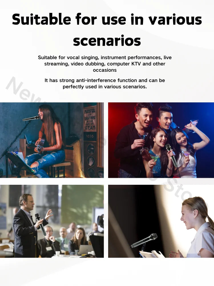 Good Wireless Microphone UHF Fixed Frequency 4 Channels Handheld Mic Micphone For Party Karaoke Professional Church Show Meeting