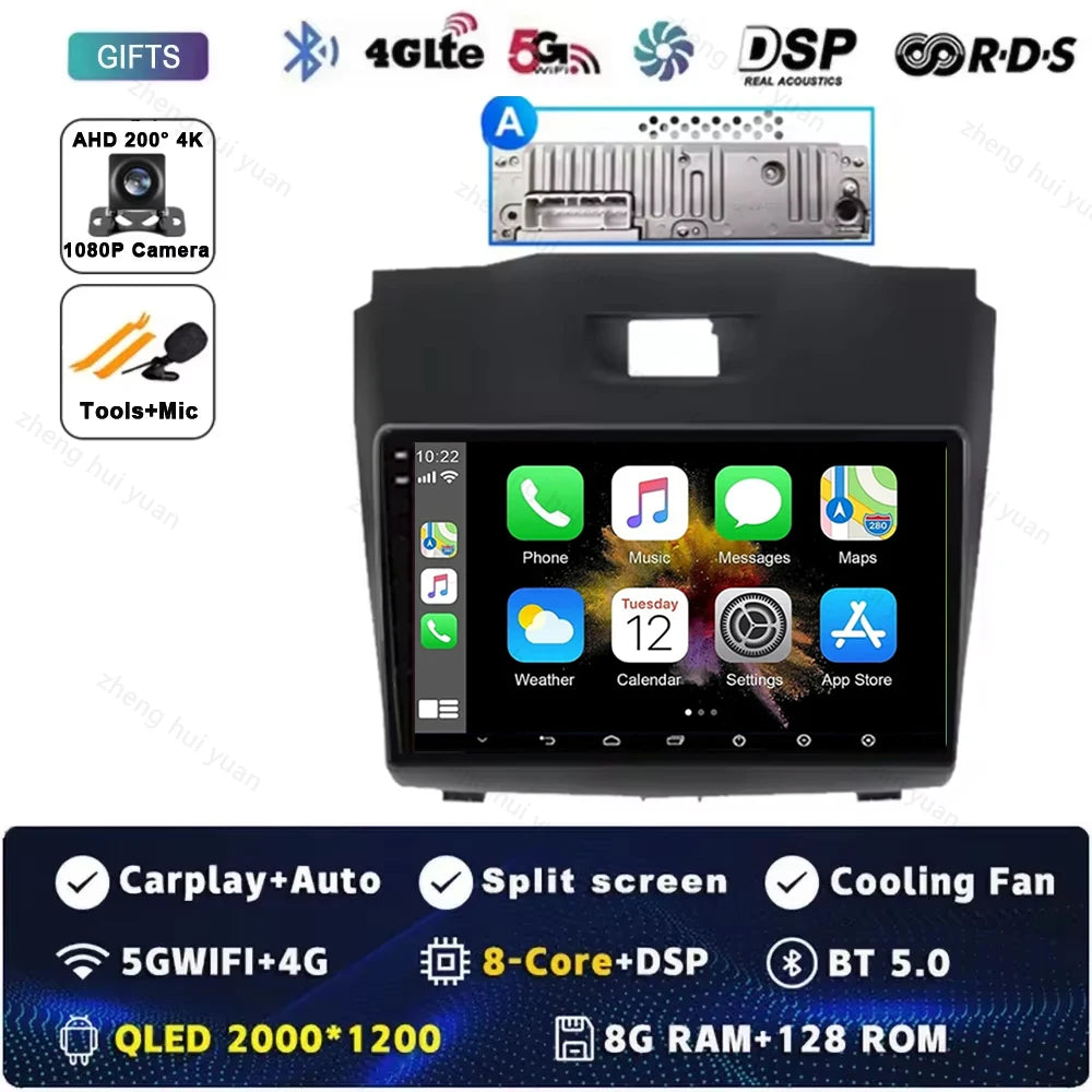 Android 15 Car Carplay Player For Chevrolet Holden S10 TRAILBLAZER COLORADO ISUZU DMAX GPS Radio Audio Multimedia Stereo BT Navi