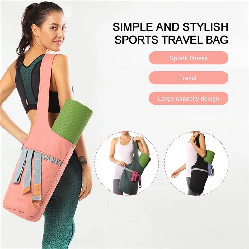 Yoga Mat Bag Women Gym Bag Tote Fitness Sports Large Capacity Travel Shoulder Bag Zipper Storage Bags Winter Ladies Wet Dry Pack