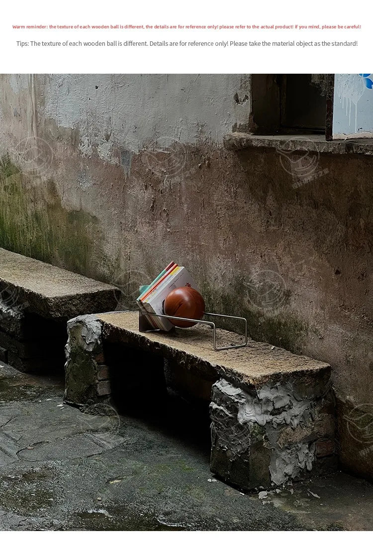 Bauhaus Creative Bookshelf Solid Wood Ball-Bearing Magazine Holder Mid-Century Modern Desk Organizer Artistic Home Display shelf