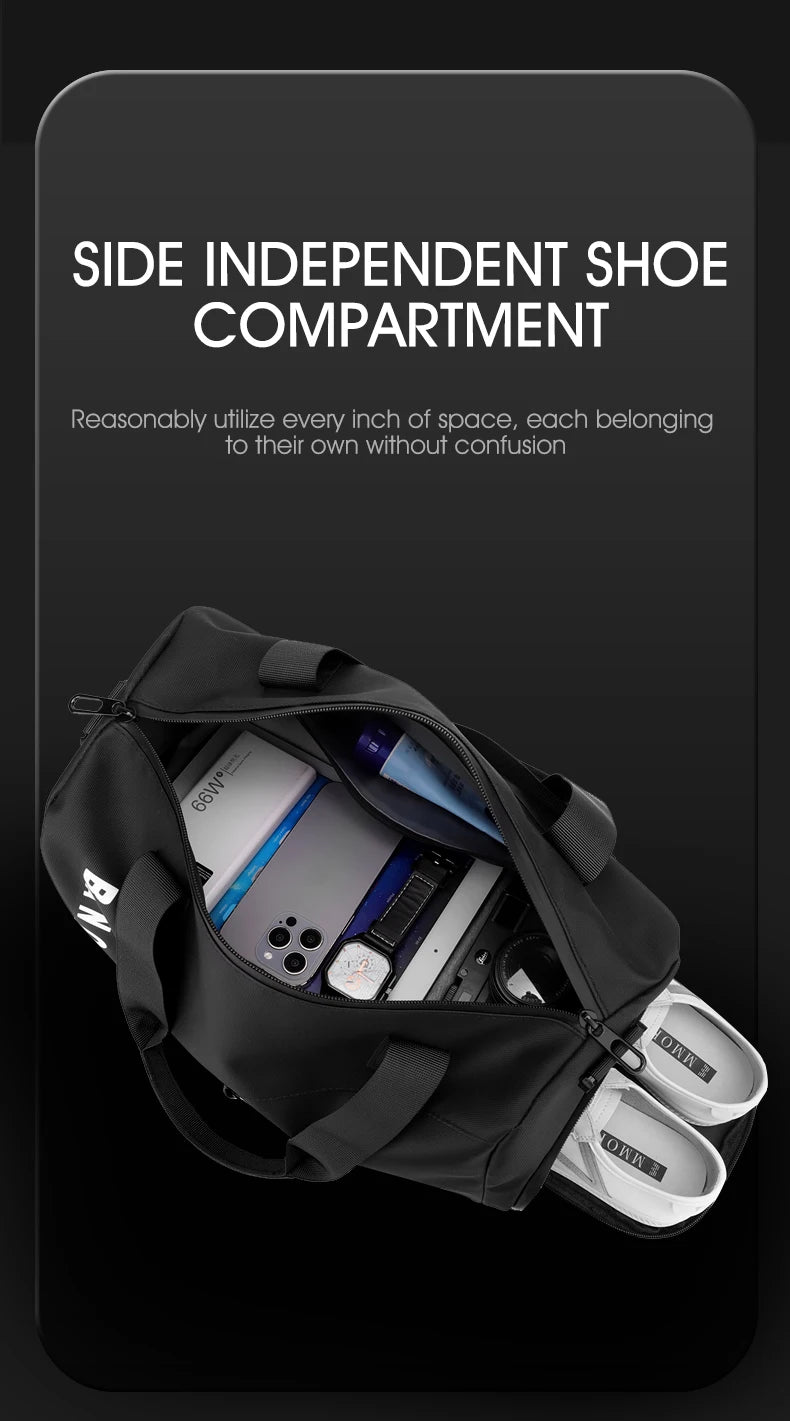 Unisex Large Capacity Handbag Crossbody Shoulder Bag Water-resistant, Gym Bag, Travel Bag for Men, Also Fits on Luggage Trolley