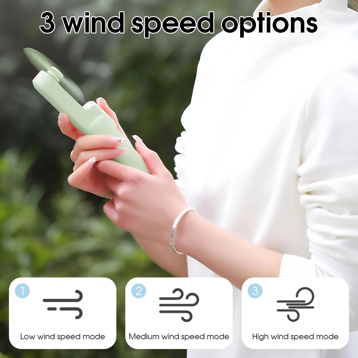 Super Mini Handheld Fan USB Rechargeable Fan 3-speed Adjustable Suitable Portable Camping Small Fans for Travel Outdoor Use