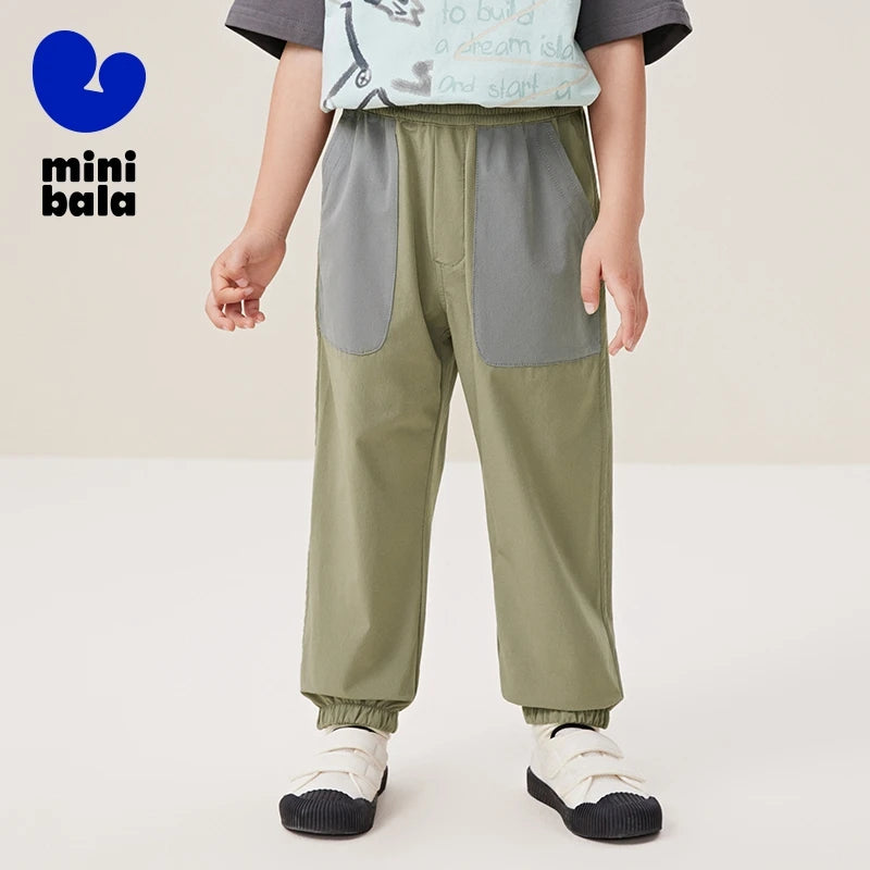 Mini Bala Long Pants Kids Casual Pants 2024 Summer Quick-Dry Cool-Feeling Long Pants