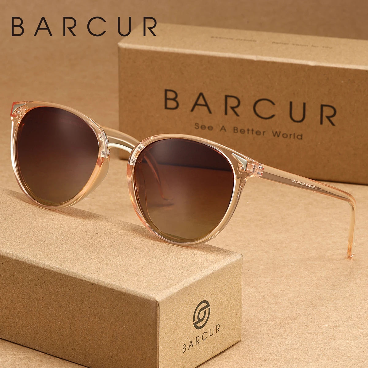 BARCUR 1pcs Women Sunglasses Optional Color Round Lens Lightweight Comfort Driving Casual Commute UV400 Polarized Sunglasses