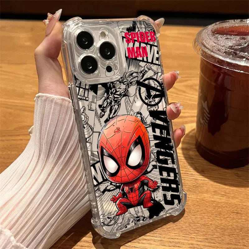 Spider Iron Man Deadpool Avengers Clear Case For iPhone 17 16 15 14 13 12 11 Pro Max 16e 17e Air 13 15 Plus XS X 7 8 Phone Cover
