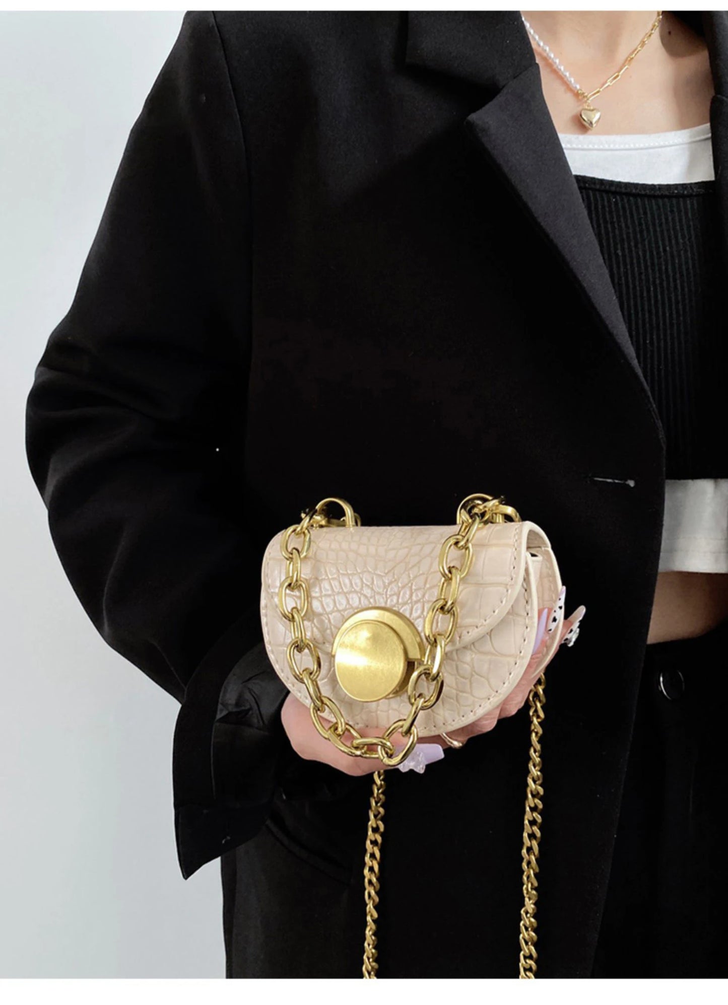 Fashion Chain Mini Crossbody Bag Women Classic PU Leather Flap Design Lipstick Coin Purse Girl Cute Earphone Bags
