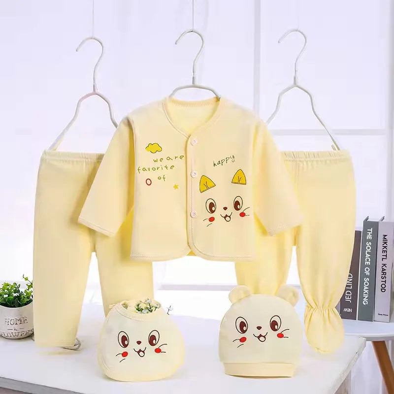 5PCS Newborn Girl Clothes Set New Born Going Home Clothes 0 3 Months Baby Clothing New Born Cotton Underwear Set