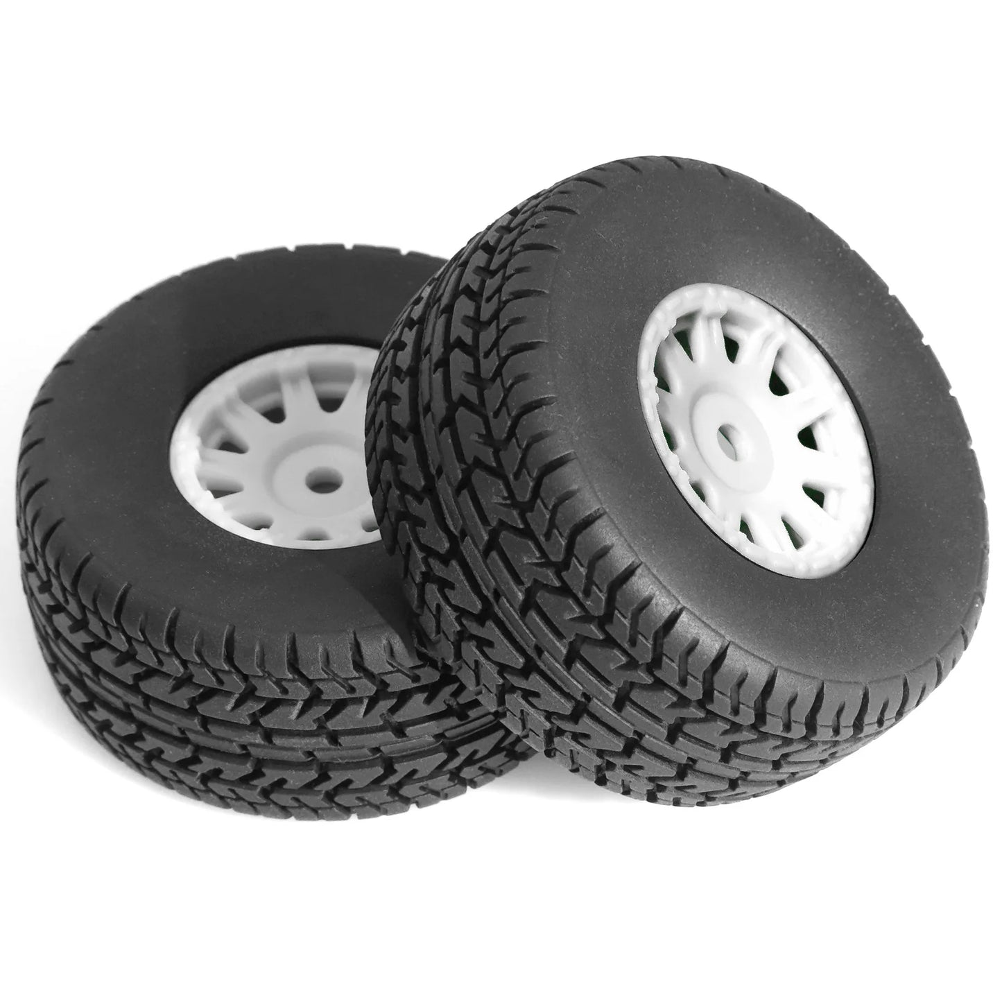 4Pcs 65mm Wheel & Tires Set with 12mm Hex for Arrma 1/14 Mojave Grom Short Course Truck Upgrade Parts