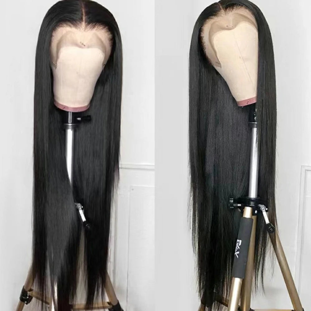 360 HD Transparent Lace Frontal Wigs Pre Plucked Brazilian Bone Straight 13x4 13x6 Lace Front Human Hair Wigs For Black Women