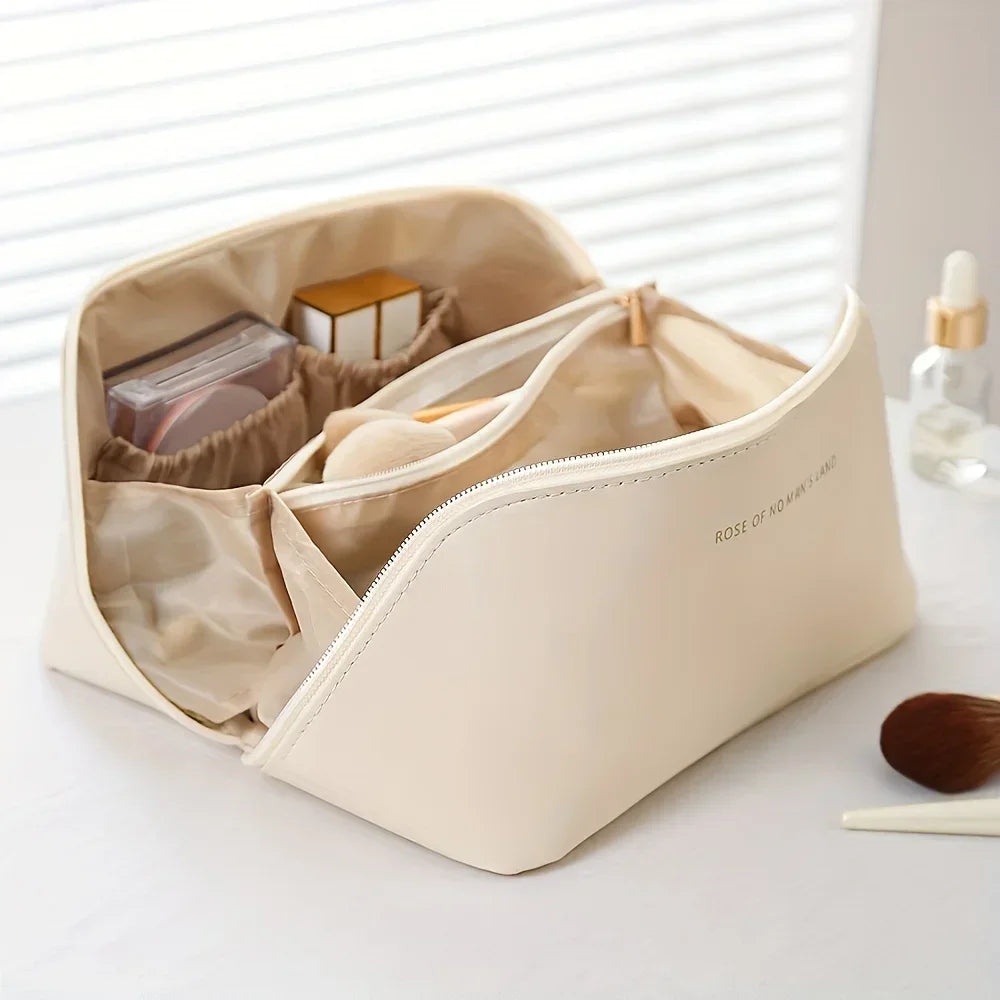 Travel Makeup Bag Large Capacity Cosmetic Bags Waterproof Portable Toiletry Bag Make Up Organizer with Divider and Handle