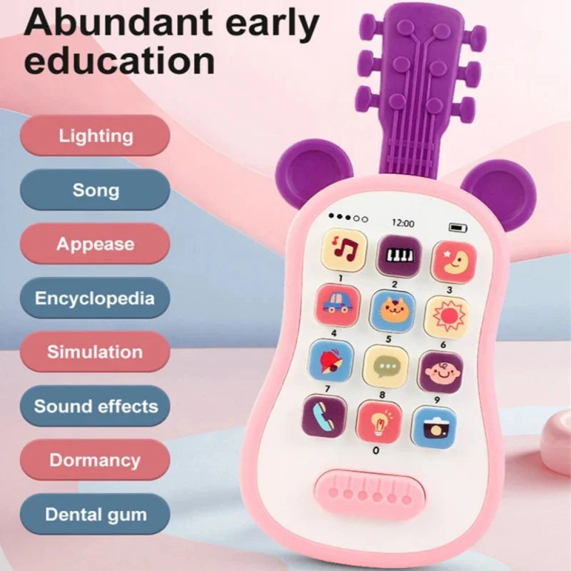 Portable Guitar Phone Toys Baby Music Sound Phones Sleep Toys Analog Phones For Kid Baby Early Education Toys For Children Gifts