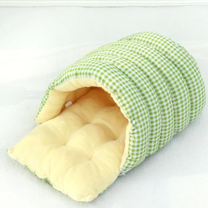 Cat Dog House Indoor Winter Thickened Foldabl Cat Sleeping Bag Cozy Soft Warm Semienclosed Small Pet Bed Snuggle Sack