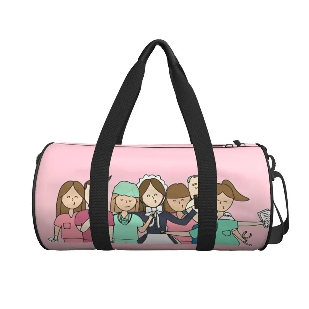 Couple Travel Bag Enfermera En Apuros Doctor Nurse Gym Bag Large Oxford Custom Handbag Colorful Casual Sports Bag