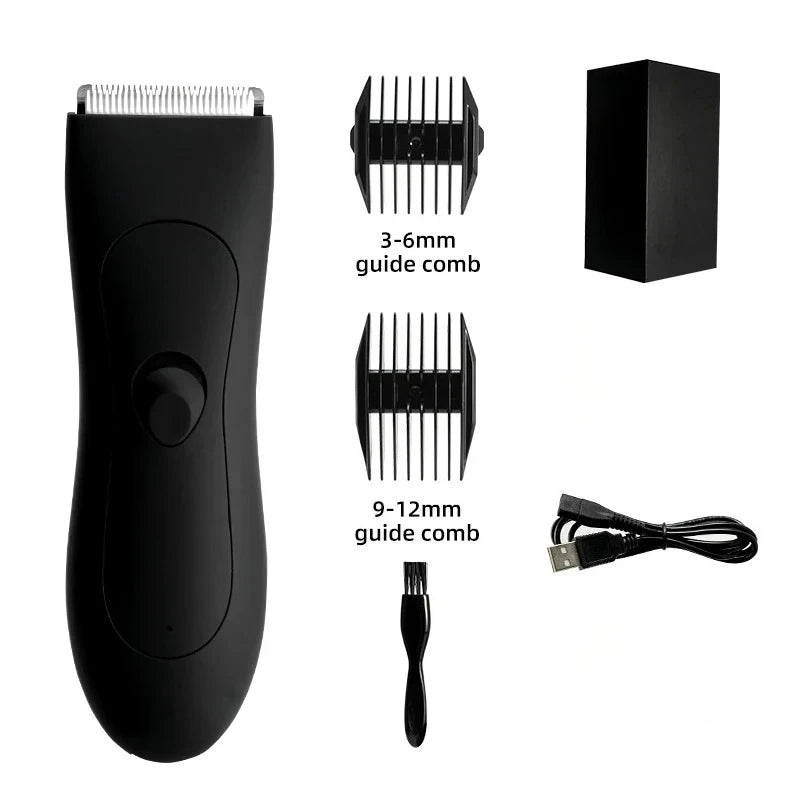 Balls Trimmer Men, Pubic & Body Hair Trimmer Groin Men, IPX7 Waterproof Electric Body Groomer with Replaceable Ceramic Blade
