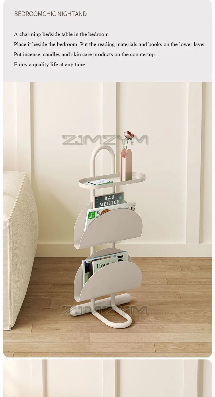 3-Tier Save Space Side Table Removable Sofa Side Cabine Living Room Balcony Coffee Table Magazine Bookcase Bedroom Bedside Shelf