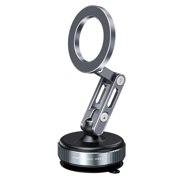 Magnetic Car Phone Holder, Mechanical Vacuum Suction Phone Holder, 360°Rotating Folding Car Navigation Gym Streaming Bracket