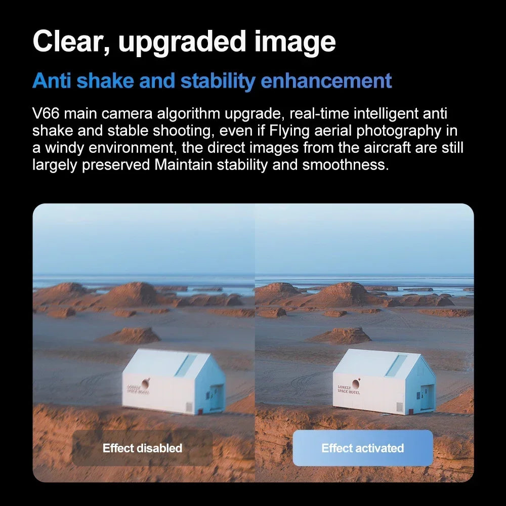 New Mini Drone V66 with 180° Adjustable 4K HD WiFi Camera LED Light Pocket RC Quadcopter Obstacle Avoidance for Adults Kids